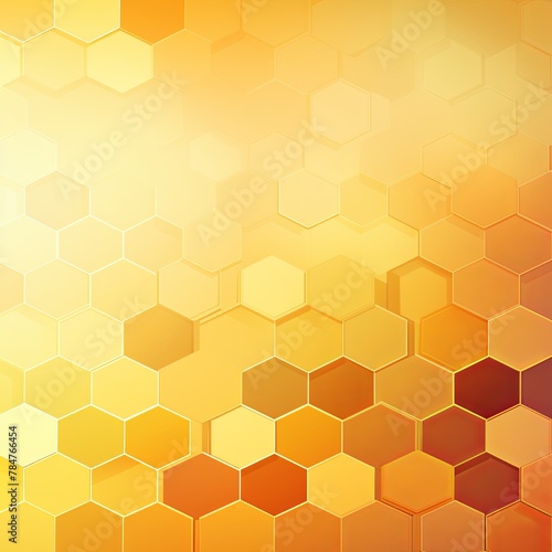 Beige and yellow gradient background with a hexagon pattern in a vector illustration 
