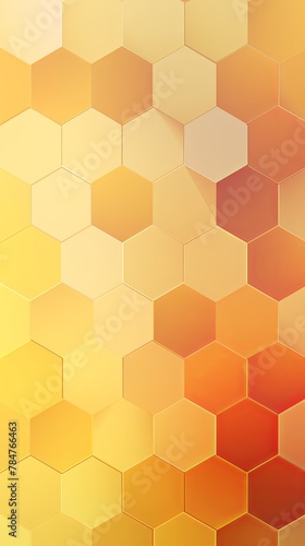 Beige and yellow gradient background with a hexagon pattern in a vector illustration 