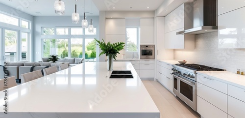 white kitchen interior counter top