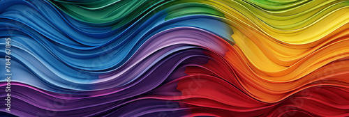 a close up of a rainbow colored wave. Generative AI photo