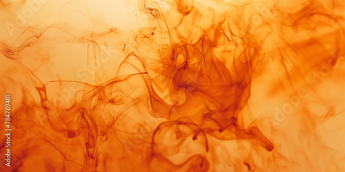 a close up of orange ink in water. Generative AI