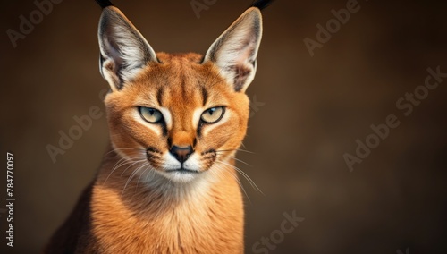 Portrait of a beautiful caracal cat, caracal lynx