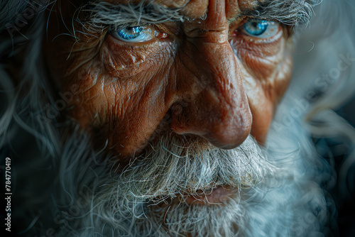 Embracing the silver strands of wisdom that come with age. Concept of wisdom. Generative Ai.