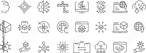 Setup and setting icons. Collection of option  installation  tools  control  gear  operation  processing  tools icons. Vector illustration. EPS10