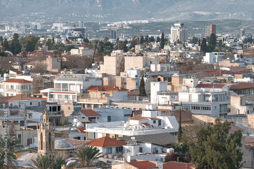 View of Nicosia old Town and buffer zone. Cyprus