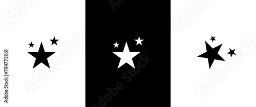 Shine stars shape icons, sparkling, geometric shapes symbols. Vector illustration