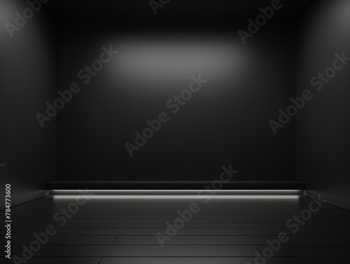 black abstract background vector, empty room interior with gradient corner in a color for product presentation platform studio showcase mock up 