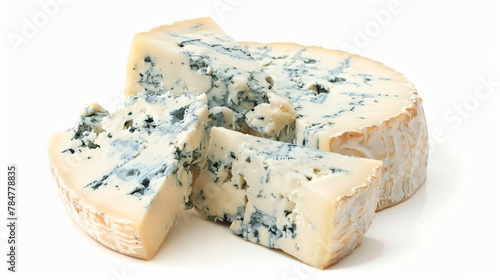 Blue Cheese Isolated on a White Background