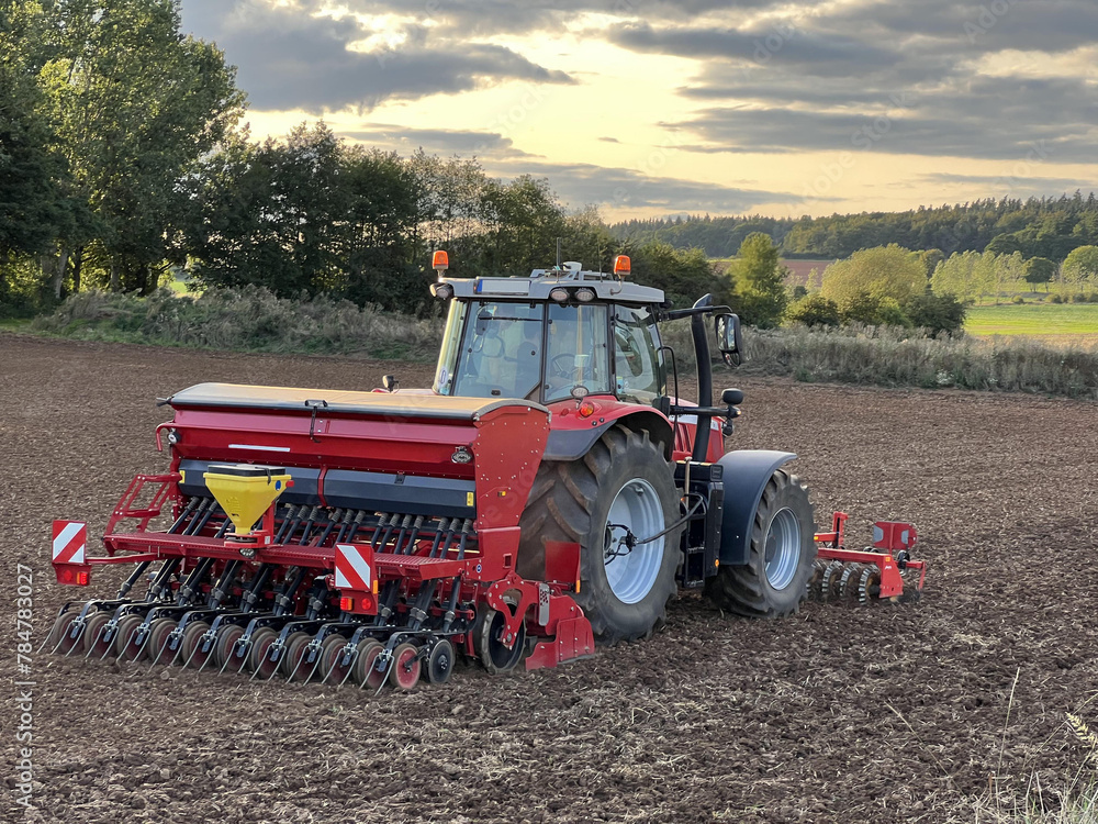 Fototapeta premium tractor in a field