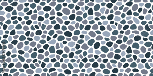Paving seamless pattern vector illustration. Cute summer repeated background. Pebble, shingle beaches template wallpaper for interior, exterior, beauty, fabric designs. Doodle sea stones backdrop