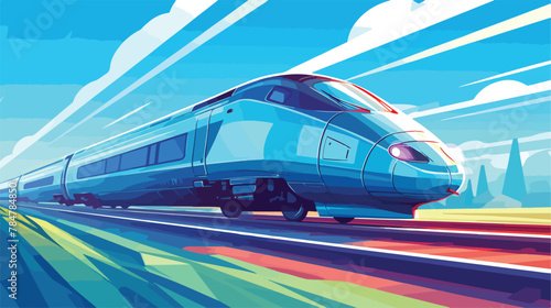 Vector Highspeed train in motion France Europe 2d