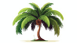 Vector illustration a green tropical palm tree on a
