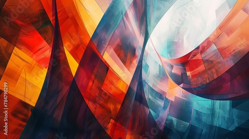 Abstract Oil Painting effect background, Geometric Abstracts: Sharp lines and shapes for a more structured approach.