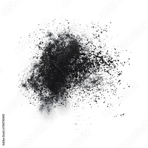 Transparent black dust particles with grain texture, scattered in a way that creates depth and movement.
