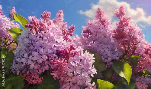 Lilacs blooming in the spring, giving off fragrant odors