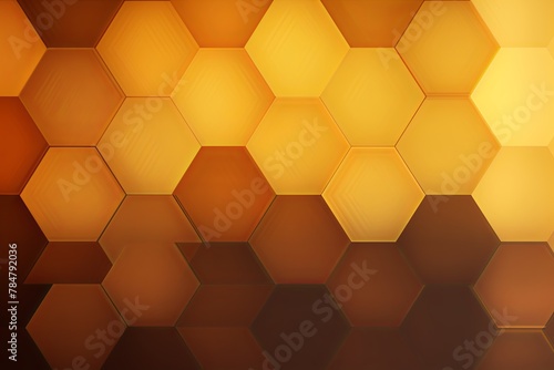 Brown and yellow gradient background with a hexagon pattern in a vector illustration 