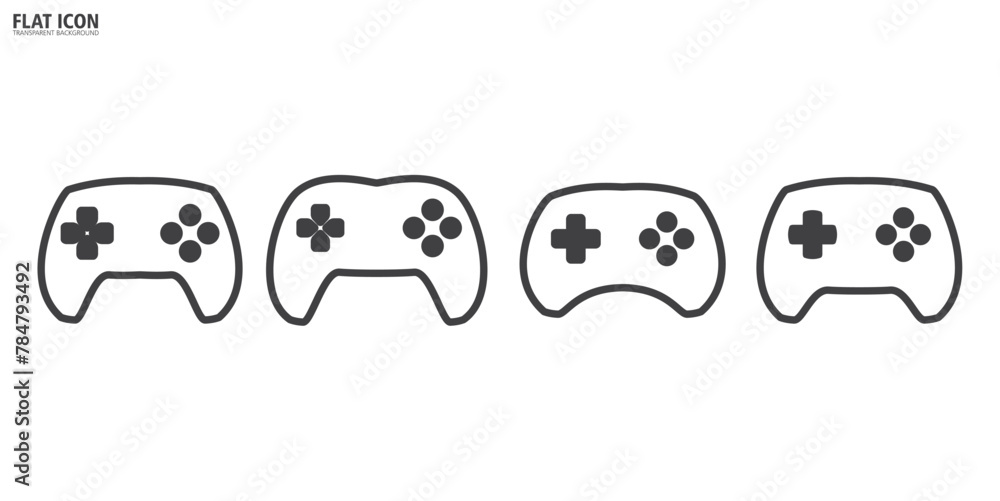Flat icon of Video Game, Game console. Game joystick vector, Game controller symbol signs, Gamepad icon vector illustration logo template in trendy flat style transparent background. Flat icon of Video Game, Game console. Game joystick vector, Game controller symbol signs, Gamepad icon vector illustration logo template in trendy flat style transparent background.