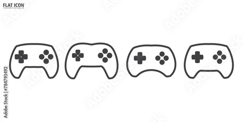 Flat icon of Video Game, Game console. Game joystick vector, Game controller symbol signs, Gamepad icon vector illustration logo template in trendy flat style transparent background.