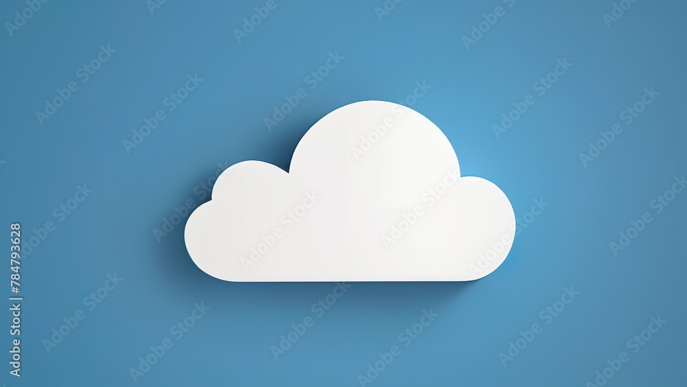 cloud computing icon on blue background cloud computing icon on blue background