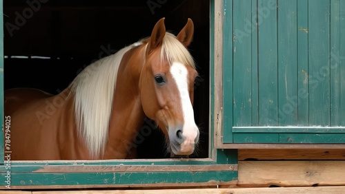 horse in stable