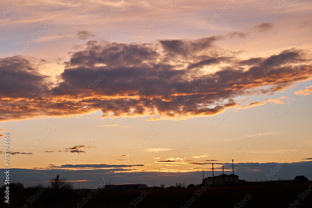 Beautiful sunset in early spring. Selective focus. Beautiful sunset in early spring. Selective focus.