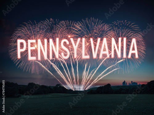 Keystone Celebration: Dazzling Fireworks over Pennsylvania Countryside