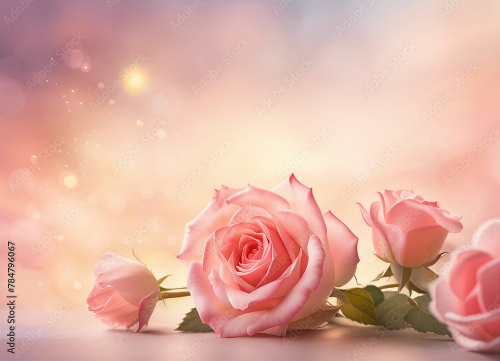 Obraz premium Pink rose on a white background to your Text