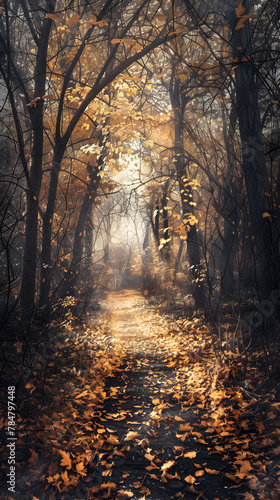 A Magical Autumn: The Enchanting Dance of Fall in a Serene Forest © Antonio