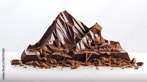 the broken chocolate is shaped like a swiss alpen mountain range