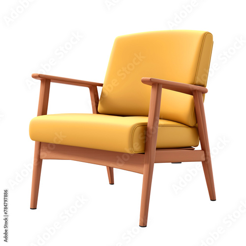 Modern Cushion and Armchair isolated on transparent background PNG Image. Generative AI. photo