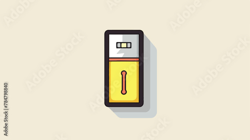 Vector illustration of flash drive icon colored lin