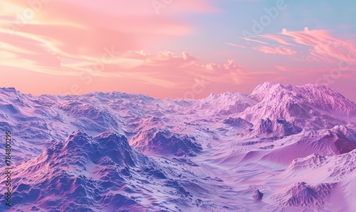 3d render of an alien landscape with a surreal sky, purple theme wallpaper illustration
