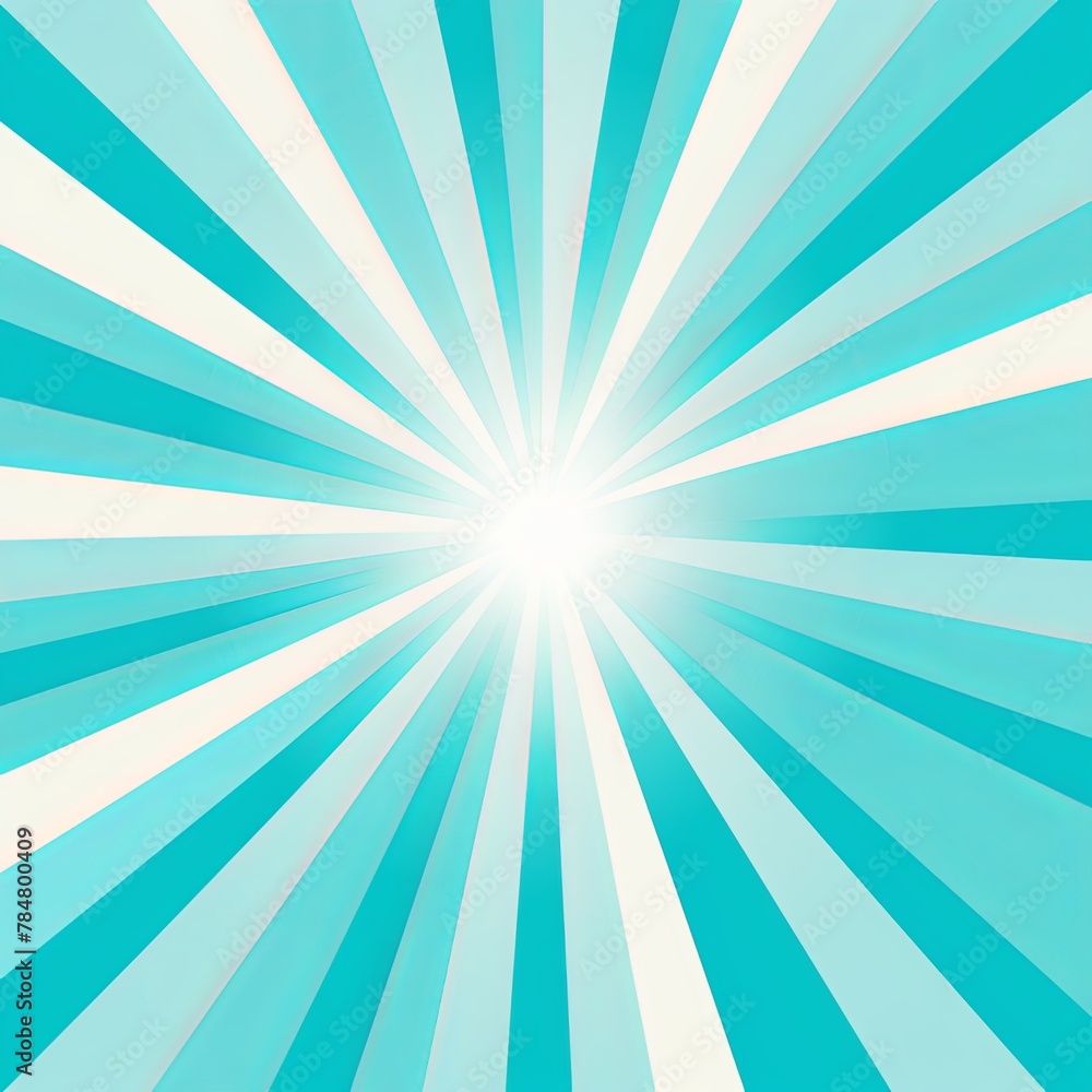 Cyan abstract rays background vector presentation design template with light grey gradient sun burst shape pattern for comic book cartoon