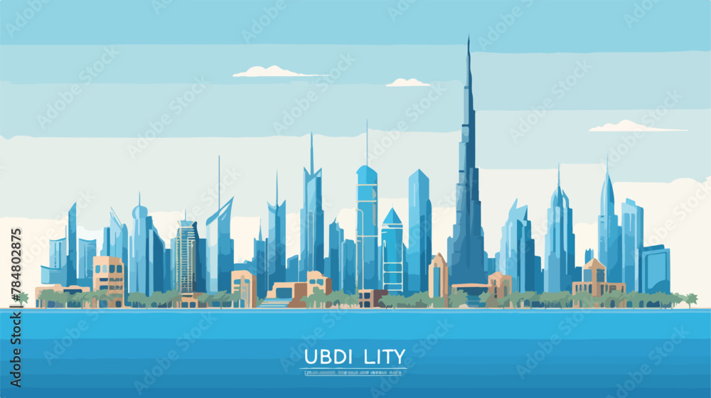 Vector illustration of United Arab Emirates skyscra