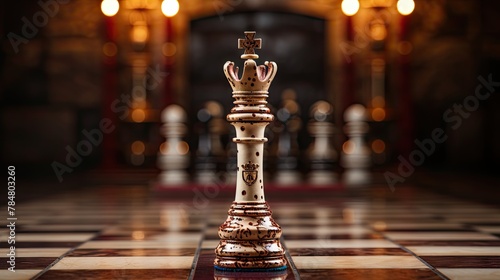 platinum chess piece king moving across chess board UHD Wallpaper