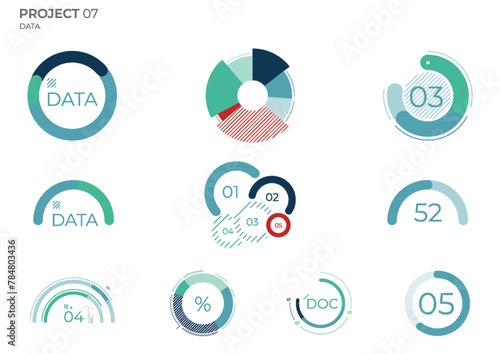 Finance elements commercial charts. Abstract visual vector illustration.