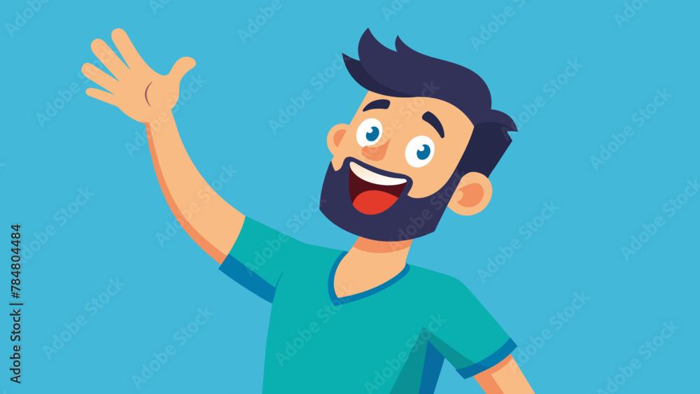 happy man shows gesture cool vector illustration