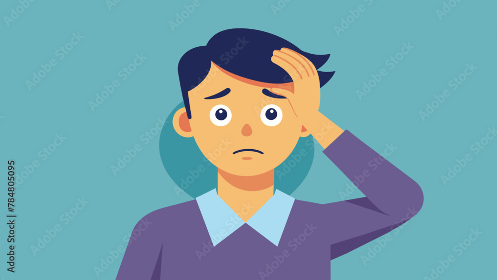  headache fatigue or upset man vector illustration