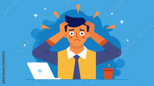  headache fatigue or upset man vector illustration