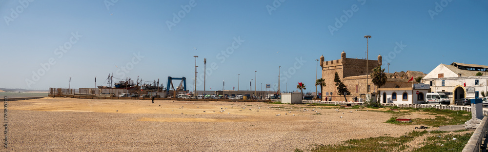 Panoramic view at Essaouira in Morocco on a sunny day