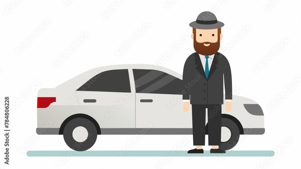  jewish car dealer vector illustration