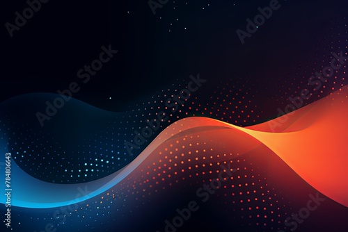 Dark gradient background with dots and wavy lines, colorful gradient, vector illustration with copyspace for text product design copy space empty blank texture