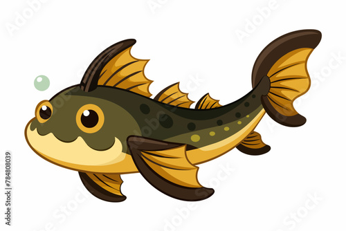 bristlenose catfish vector illustration