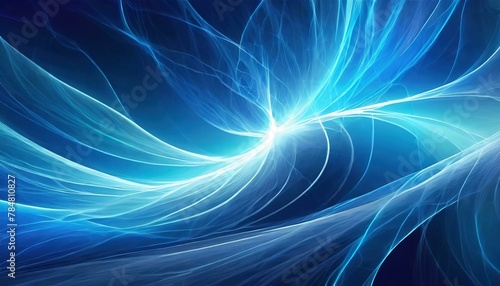 Graphics with blue-white glowing plasma drawing fantastic lines  gradation  stylish and sophisticated.