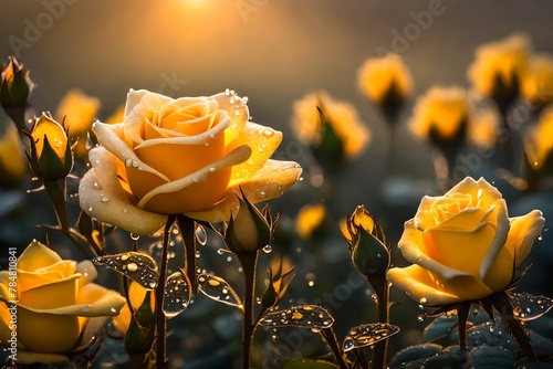 yellow rose on a black background