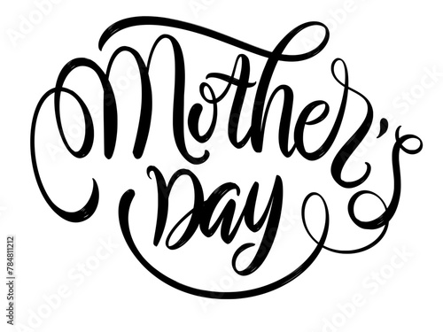 Happy Mother's Day text Calligraphy on transparent background template