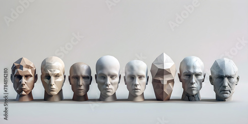 line of heads, ai generated. © RZ