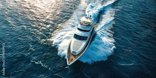 photo of luxury yacht on the ocean  © Steph