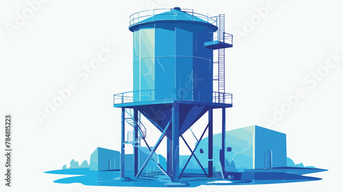 Vector image 3d water tower icon with white background