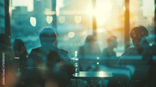 Urban Reflections: Contemplative Moments in Cafe Light photo